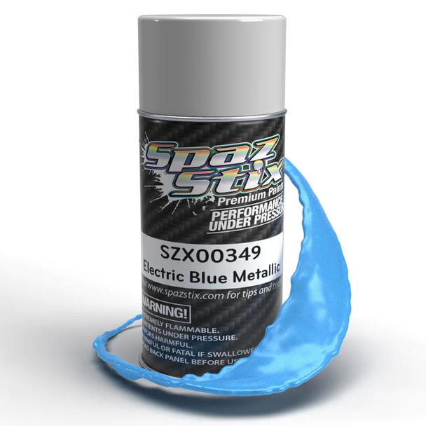 Spaz Stix 00349 Electric Blue Metallic Aerosol Spray Paint 3.5oz Can