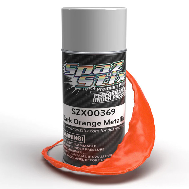 Spaz Stix 00369 Dark Orange Metallic Aerosol Spray Paint 3.5oz Can