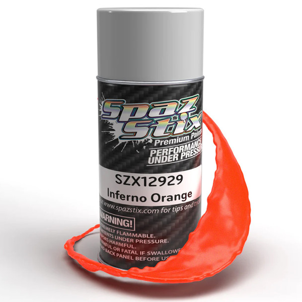 Spaz Stix 12929 Inferno Orange Aerosol Spray Paint 3.5oz Can