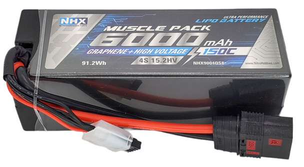 NHX RC 4S 15.2V 6000mAh 150C HV + Graphene LiPo Battery w/ QS8 Hardcase