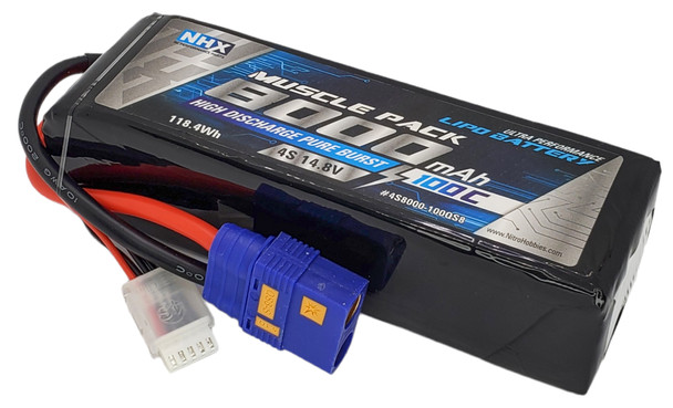 NHX RC 14.8V 4S 8000mAh 100C Lipo Battery w/ QS8 Connector