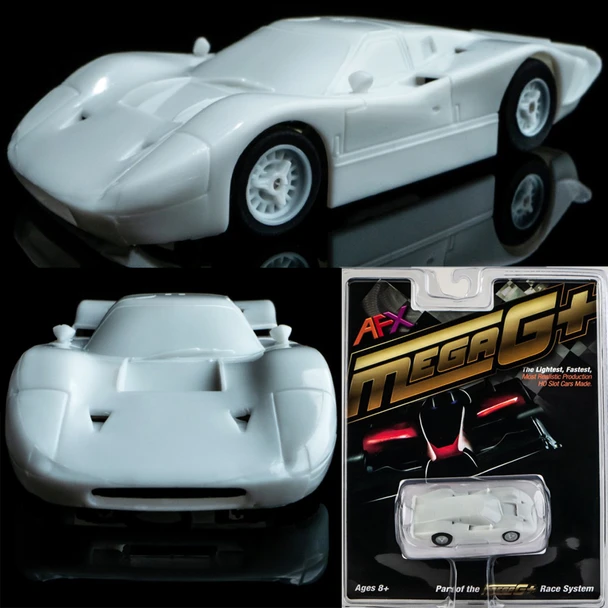AFX 22070 Ford GT40 MK IV – White Paintable HO Scale Slot Car
