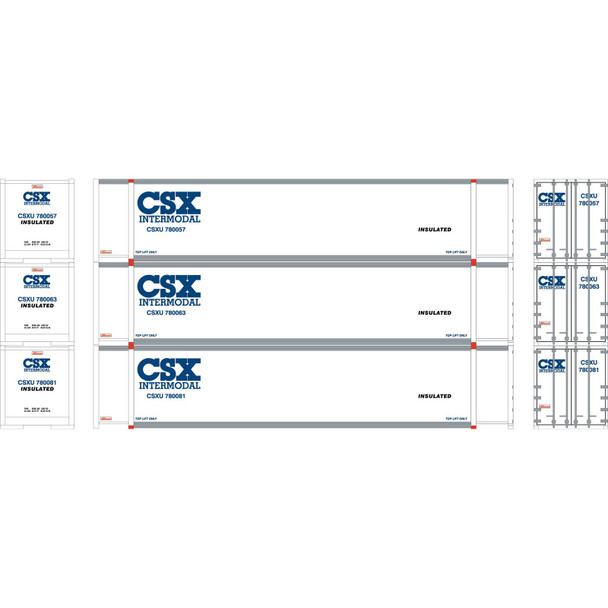 Athearn ATH27691 RTR 48' Container - CSX #2 (3) HO Scale