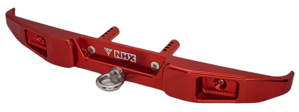 NHX RC Aluminum Front Bumper with Heavy Duty Hook -Red: Axial SCX6