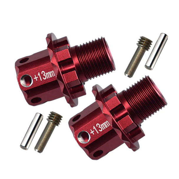 GPM Racing Aluminum 13mm Hex Adapters Red : Traxxas 1/8 Sledge
