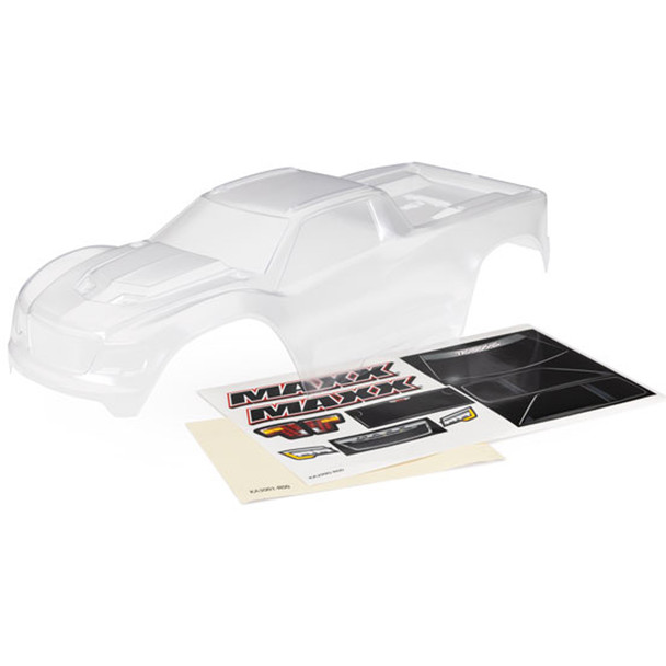 Traxxas 8918 Clear Body w/ Window Masks / Extended Chassis 352mm Wheelbase : Maxx