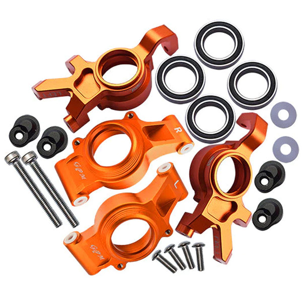 GPM Racing Aluminum Front & Rear Oversized Knuckle Arms Orange : X-Maxx