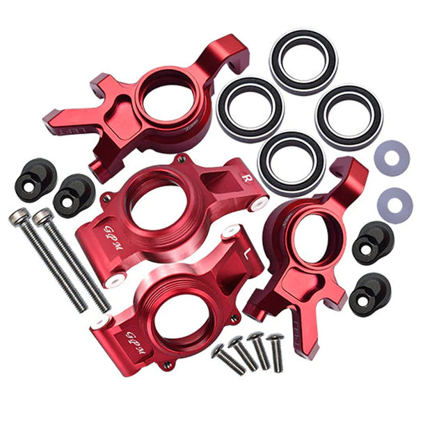 GPM Racing Aluminum Front & Rear Oversized Knuckle Arms Red : X-Maxx