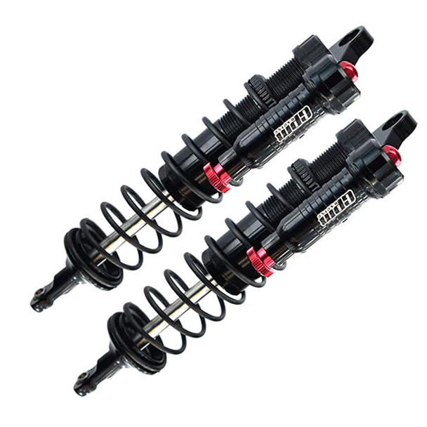 GPM Alum 6061-T6 Front L-Shape Piggy Back Adjustable Spring Shock 128mm Black for Sledge