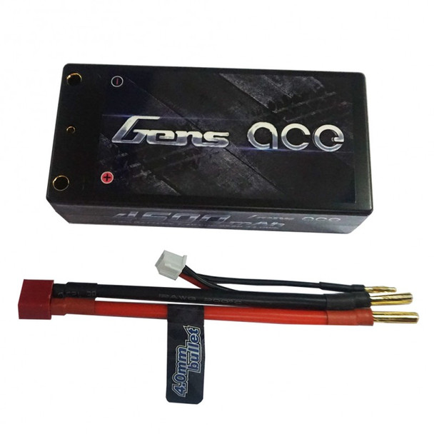 Gens Ace 2S 4600mAh 7.4V 60C 2S2P HardCase Lipo Battery Shorty Pack w/Deans Plug