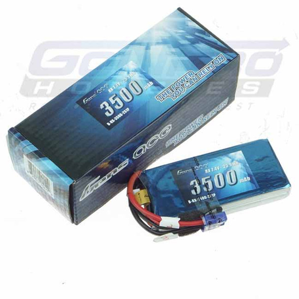 Gens Ace 2S 3500mAh 7.4V RX 2S1P Lipo Battery Pack with EC3 Connector