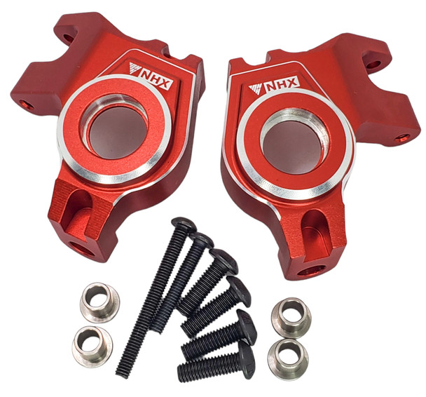 NHX RC Aluminum Front  Steering Knuckle Spindle L/R for Axial SCX6 -Red