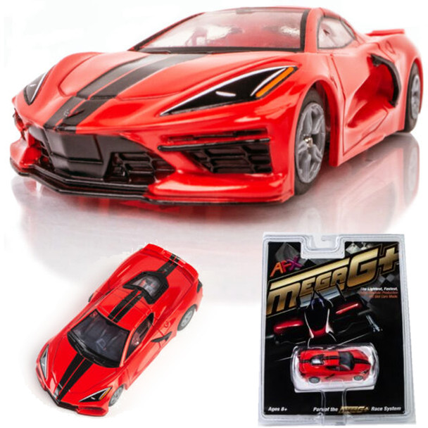 AFX 22011 Corvette C8 Torch Red Mega G+ Slot Car HO Scale