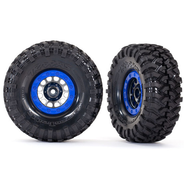Traxxas 8182 Canyon Tires w/ Black/Blue Beadlock Wheels (1 left / 1 right) TRX-4