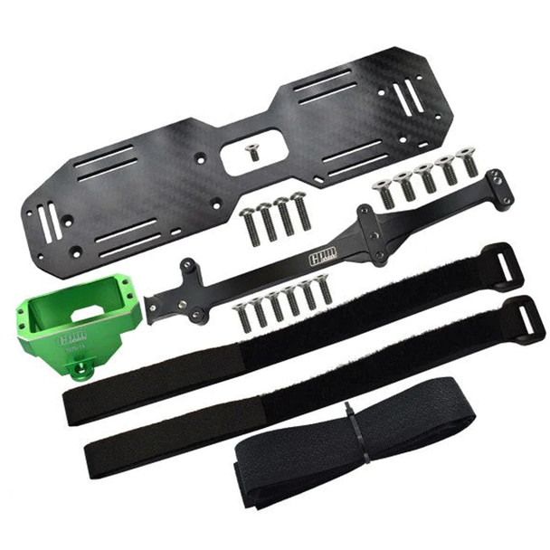 GPM Alum 7075-T6 Servo Mount Green & Carbon Fiber Battery Compartment for Sledge