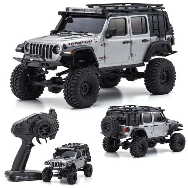 Kyosho 32528S MINI-Z 4X4 Jeep Wrangler Unlimited Rubicon w/acc. Silver RTR Crawler Car