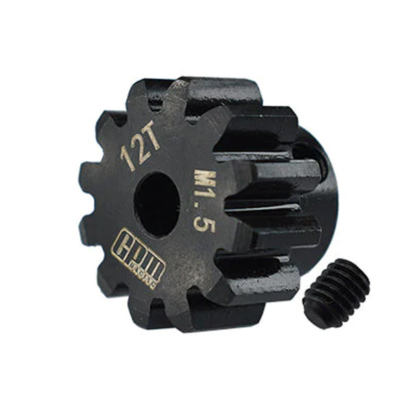 GPM Racing Medium Carbon Steel Motor Gear 12T Black for X-Maxx