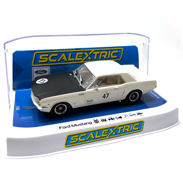 Scalextric C4353 Ford Mustang - Bill & Fred Shepherd - Goodwood Revival 1/32 Slot Car