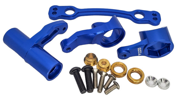 NHX RC Aluminum Steering Bell Crank Set for 1/8 Kraton / Senton / Typhon / Talion -Blue