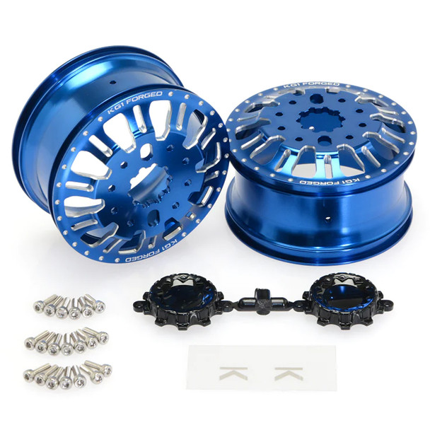 CEN Racing CKD0655 KG1 KD004 CNC Alum Front Dually Blue Wheels (2) w/Cap/Screws