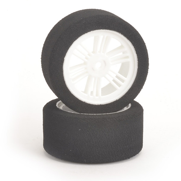 Contact RC J11504 1/10 Rear Foam Tires L30mm Damp w/ White Wheels (2)