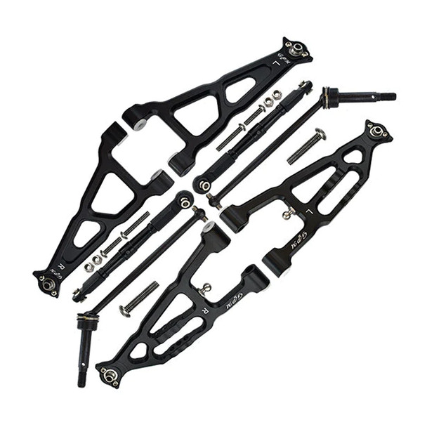 GPM Alum Combo Set B (Suspension Arms + Turnbuckle + CVD Shaft) Black for Baja Rey