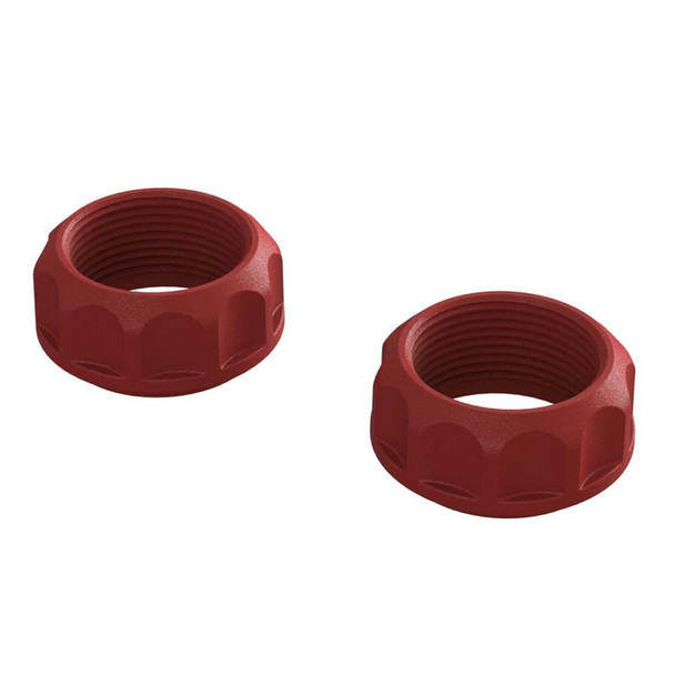 ARRMA ARA330690 Threaded Shock Collars Red (2) for 1/8 Infraction