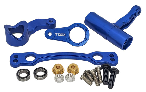 NHX RC Aluminum Steering Bell Crank Set w/ Bearing for 1/8 Kraton Senton Typhon Talion -Blue