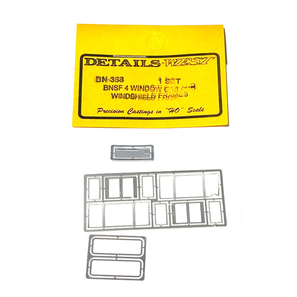 Details West BN-358 4-Window Cab & Windshield Frames For BNSF Units HO Scale