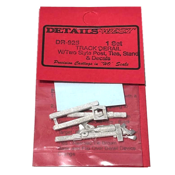 Details West DR-925 Spur & Yard Track Derail w/Two Styles of Posts & Decals HO Scale