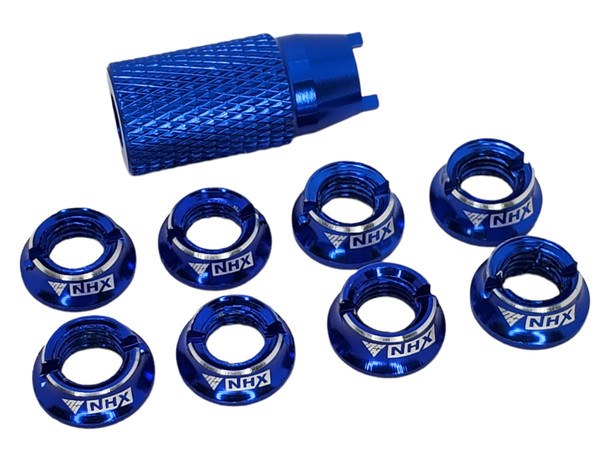 NHX RC Aluminum Transmitter Switch Nuts for Futaba JR/frsky -Blue