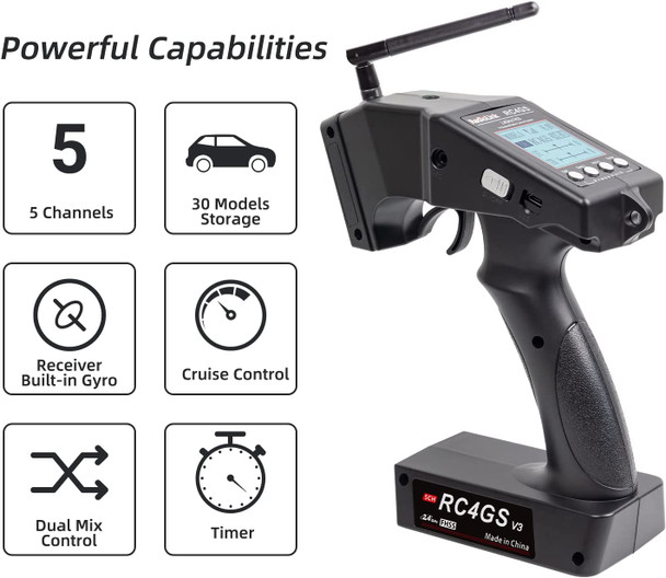 Radiolink RC4GS V3 5Ch 2.4G RC Transmitter w/ R6FG 6Ch Gyro Receiver