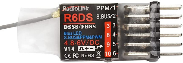 Radiolink R6DS 2.4GHz RC Receiver 6/10 Channels SBUS/PWM/PPM