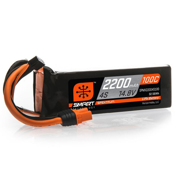 Spektrum 14.8V 2200mAh 4S 100C Smart LiPo Battery : IC3  SPMX22004S100