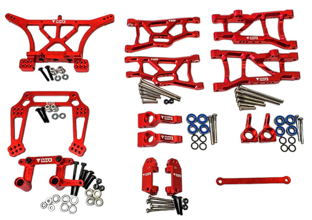 NHX RC Aluminum Upgrade Kit for 1/10 2WD Slash Rustler Stampede Bandit -Red