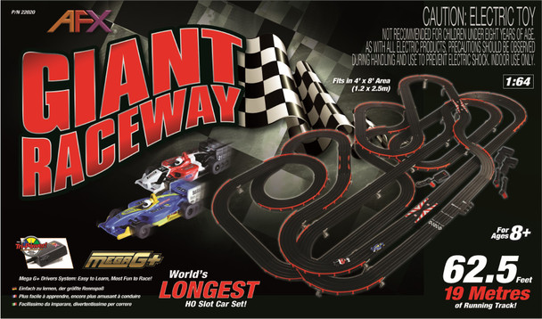 AFX 22020 Giant Raceway w/o Digital Lap Counter Longest HO Slot Car Racing Set