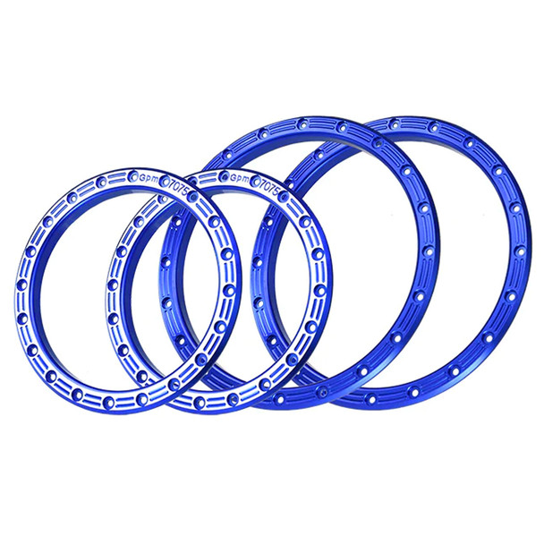 GPM Aluminum Replacement Wheel Rings Blue for X-Maxx (for 2 Wheels)