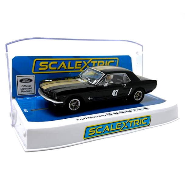 Scalextric C4405 Ford Mustang - Black and Gold 1/32 Slot Car