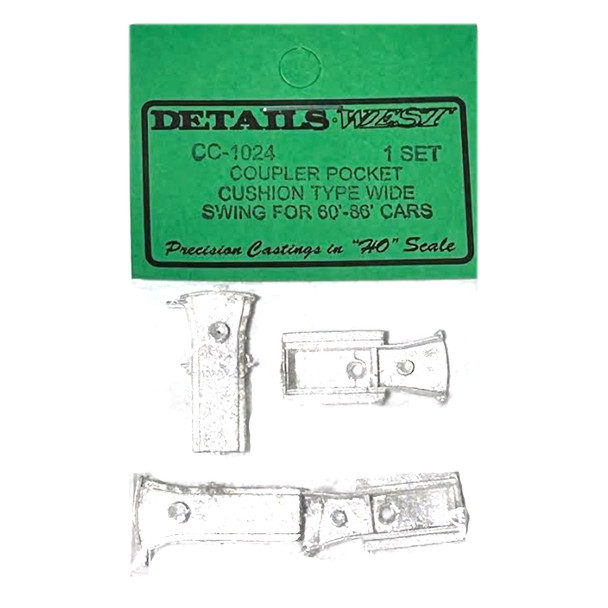 Details West CC-1024 Coupler Pocket Long Cushion Type 60' to 86' Freight Cars HO Scale