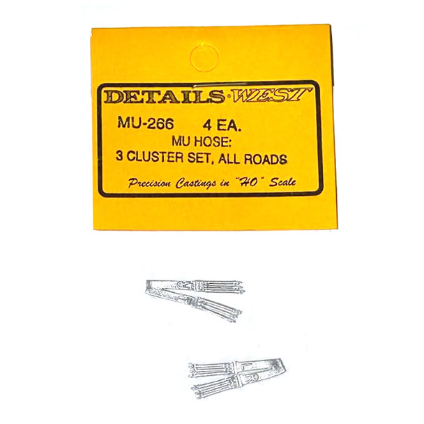 Details West MU-266 MU Cables - 3-Cluster All Roads (4) HO Scale