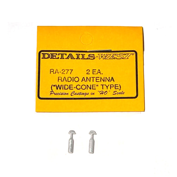Details West RA-277 Radio Antenna - "Wide Cone" Type (2) HO Scale