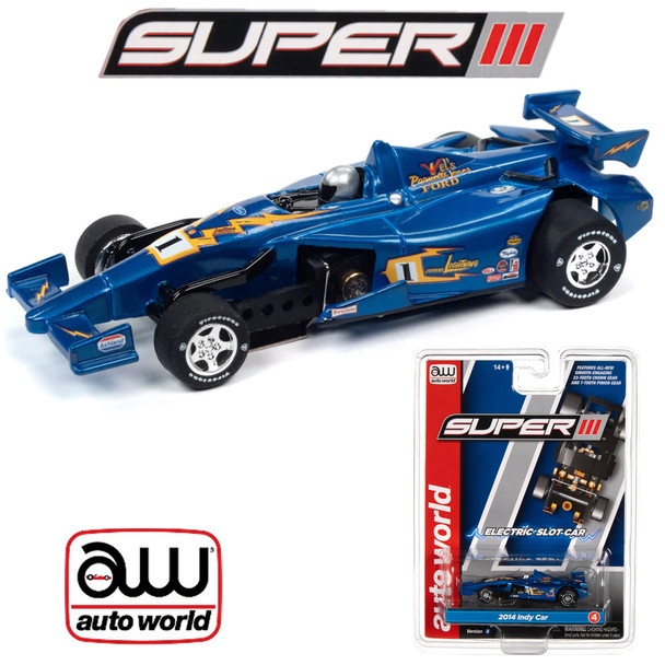 Auto World Super III 2014 Indy Car JL Special Blue #1 Blue Version B HO Slot Car