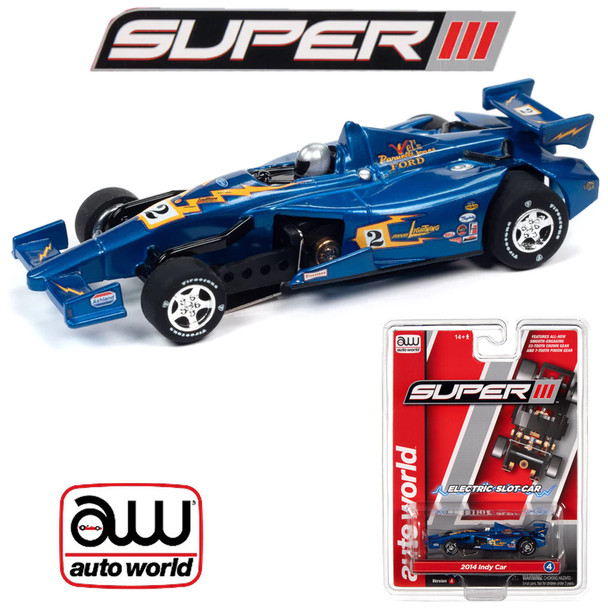 Auto World Super III 2014 Indy Car JL Special Blue #2 Blue Version A HO Slot Car