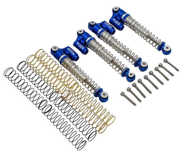 NHX RC 50mm Aluminum V2 Extended Piggyback Shock / Damper Set for SCX24 : Blue