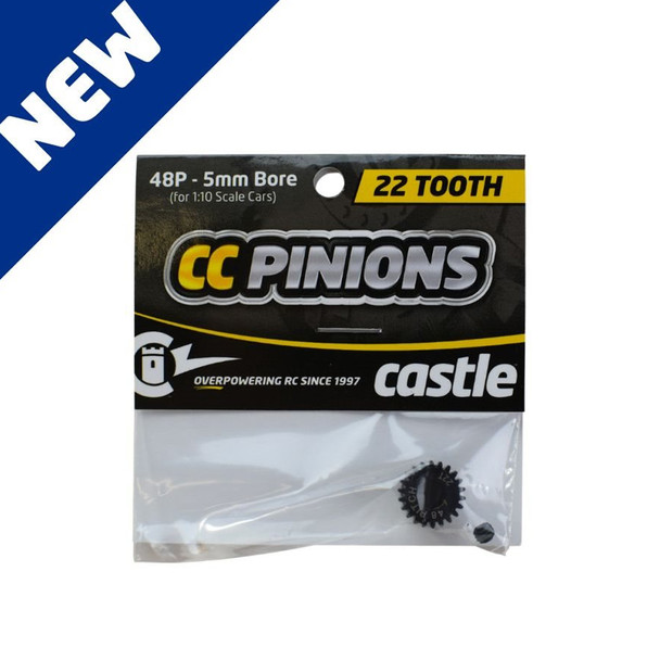 Castle Creations 010-0065-41 CC Pinion Gears 22T-48 Pitch 5mm Bore for 1/10 Cars