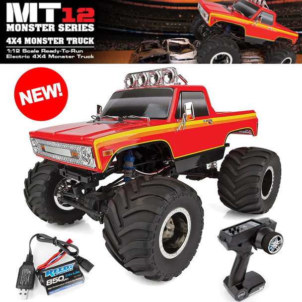 Associated 40007C 1/12 MT12 4X4 Monster Truck Red RTR w/ Battery / Charger