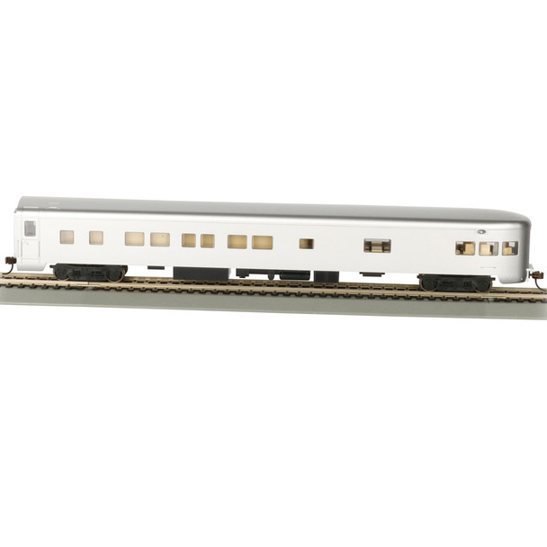Bachmann 14308 Unlettered Aluminum 85' Smooth-Side Observation Passenger Car HO Scale