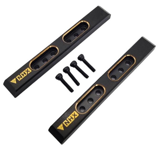 NHX Brass Boulder Frame Rails Weight Bars 2pc for Axial SCX24 -Black