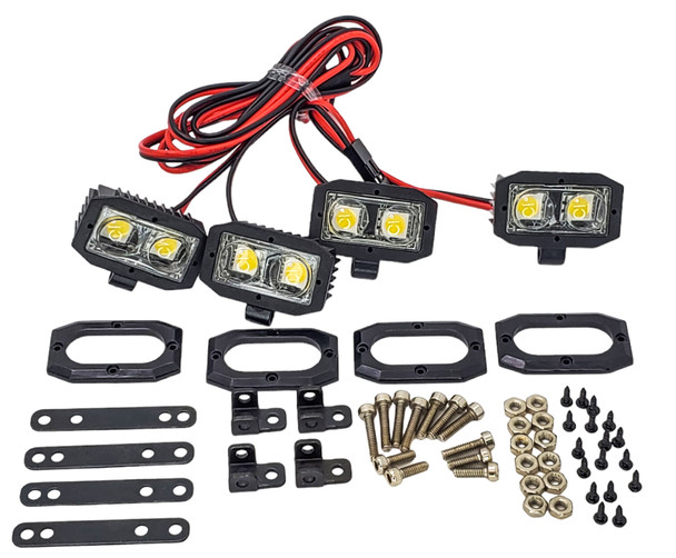 NHX RC Dual LED 5050 Pod Light Bars (4) Solid White for TRX-4 / SCX10 / CEN Ford F450