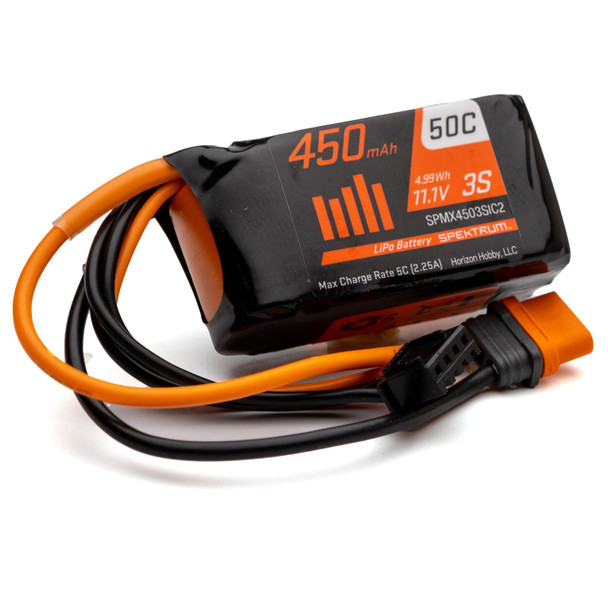 Spektrum SPMX4503SIC2 11.1V 450mAh 3S 50C LiPo Battery w/ IC2 Connector